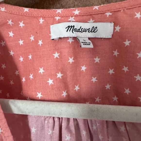 Madewell Peach Polka Dot Wrap Crop Top, size L. Excellent shape. Rarely worn. - Picture 6 of 6
